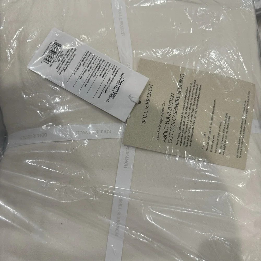 Boll & Branch Elysian Cotton Cashmere Duvet Set King/Cal King Cream/Pewter $594
